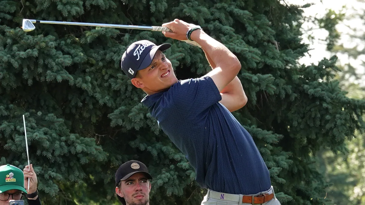 Daniel Svärd following an iron shot