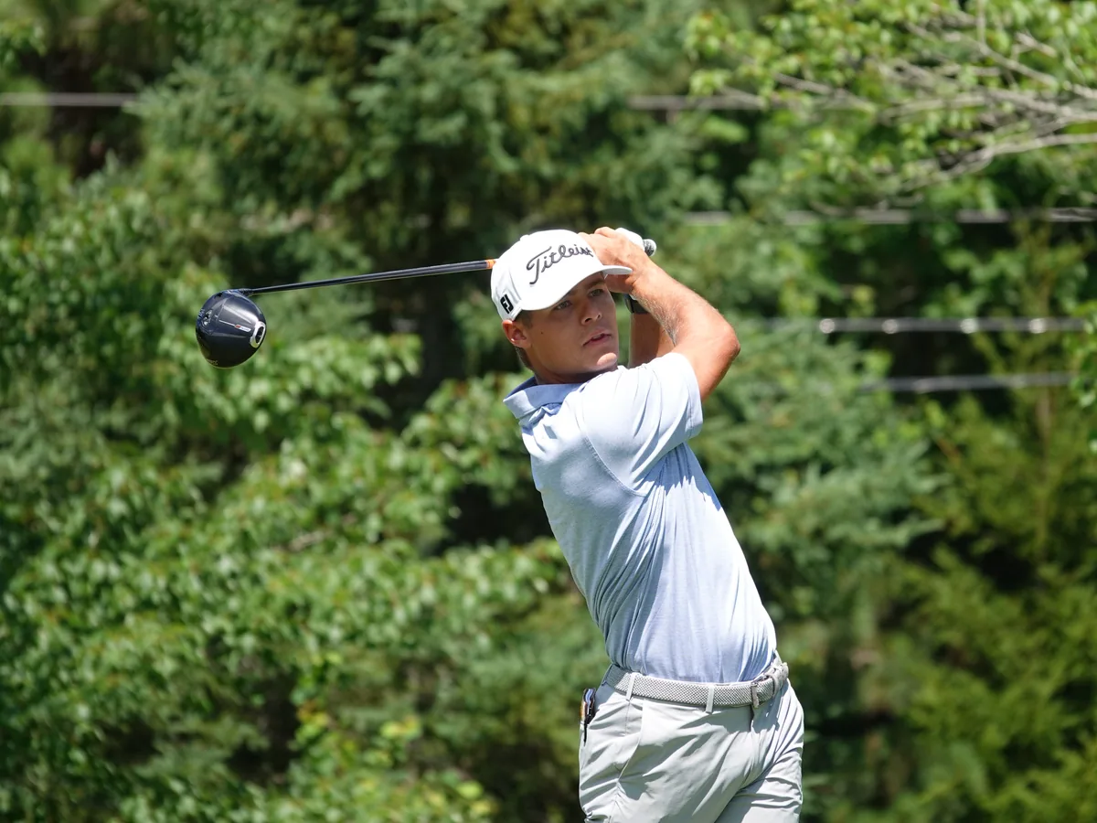 Lance Simpson following a tee shot